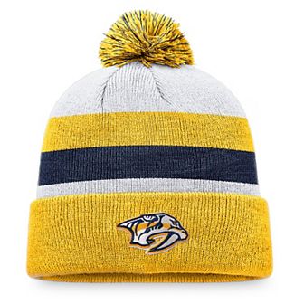 Men's Fanatics Branded Gold/Navy Nashville Predators Fundamental Cuffed Knit Hat with Pom