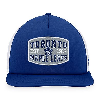 Men's Fanatics Branded Blue/White Toronto Maple Leafs Foam Front Patch Trucker Snapback Hat