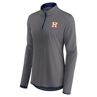 Women's Profile Charcoal Houston Astros Plus Size Quarter-Zip Jacket