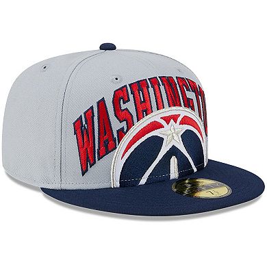 Men's New Era Gray/Navy Washington Wizards Tip-Off Two-Tone 59FIFTY Fitted Hat