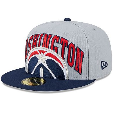 Men's New Era Gray/Navy Washington Wizards Tip-Off Two-Tone 59FIFTY Fitted Hat