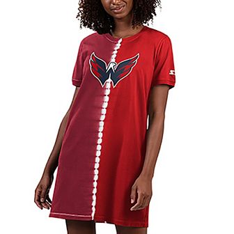 Women's Starter Red Washington Capitals Ace Tie-Dye Sneaker Dress
