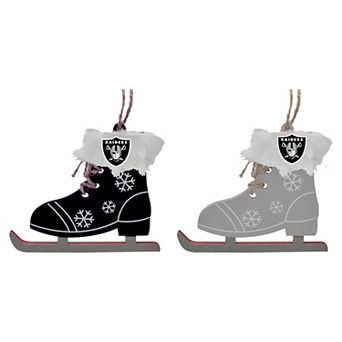 The Memory Company Las Vegas Raiders Two-Pack Ice Skate Ornament Set