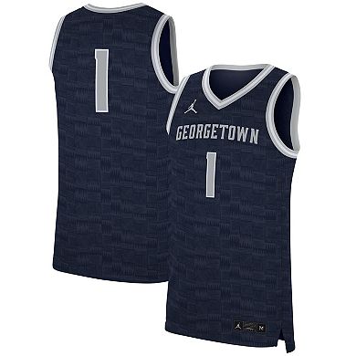 Men's Nike #1 Navy Georgetown Hoyas Replica Jersey