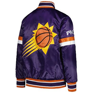 Youth Starter Purple Phoenix Suns Home Game Varsity Satin Full-Snap Jacket