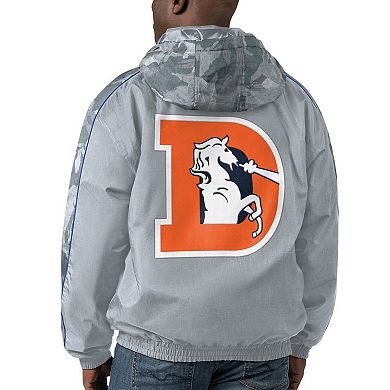 Men's Starter Gray Denver Broncos Thursday Night Gridiron Throwback Full-Zip Jacket