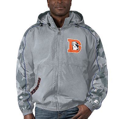 Men's Starter Gray Denver Broncos Thursday Night Gridiron Throwback Full-Zip Jacket