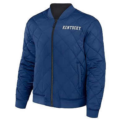 Men's Darius Rucker Collection by Fanatics Black/Royal Kentucky Wildcats Reversible Full-Zip Bomber Jacket