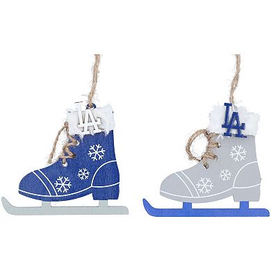 The Memory Company Los Angeles Dodgers Two-Pack Ice Skate Ornament Set