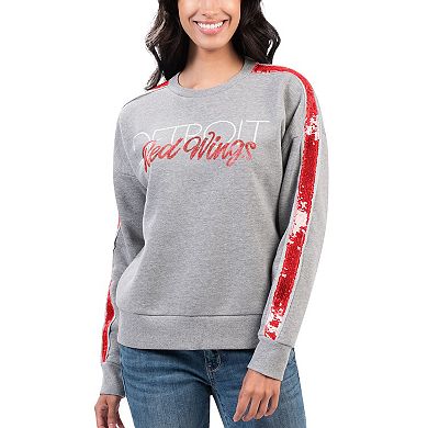 Women's G-III 4Her by Carl Banks Gray Detroit Red Wings Penalty Box Pullover Sweatshirt
