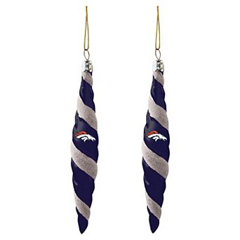 Denver Broncos Two-Pack Swirl Blown Glass Ornament Set