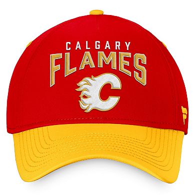 Men's Fanatics Branded Red/Yellow Calgary Flames Fundamental 2-Tone Flex Hat