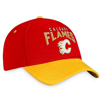 Men's Fanatics Branded Red/Yellow Calgary Flames Fundamental 2-Tone Flex Hat