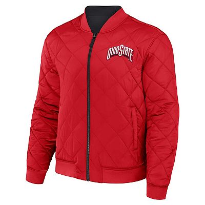 Men s Darius Rucker Collection by Fanatics Black Scarlet Ohio State Buckeyes Reversible Full Zip Bomber Jacket