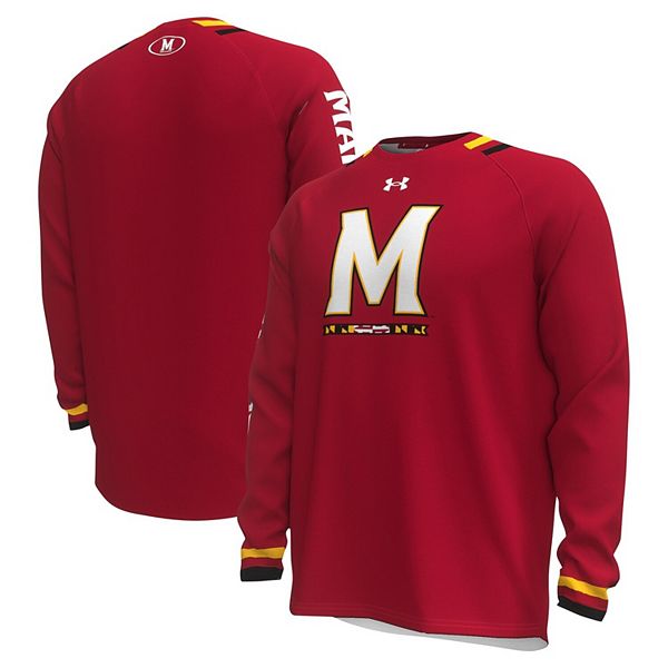 Men's Under Armour Red Maryland Terrapins Shooter Raglan Long Sleeve T ...