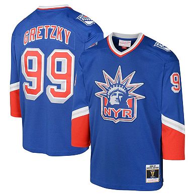 Youth Mitchell & Ness Wayne Gretzky Royal New York Rangers 1996 Blue ...