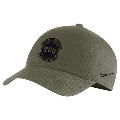 Men's Nike Olive TCU Horned Frogs Military Pack Heritage86 Adjustable Hat
