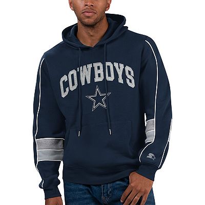 Men s Starter Navy Dallas Cowboys Captain Pullover Hoodie