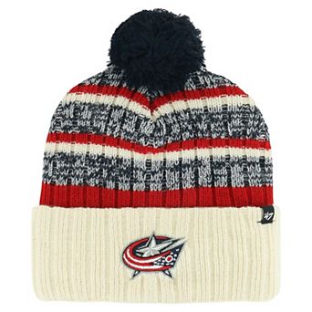 Men's '47 Cream Columbus Blue Jackets Tavern Cuffed Knit Hat with Pom