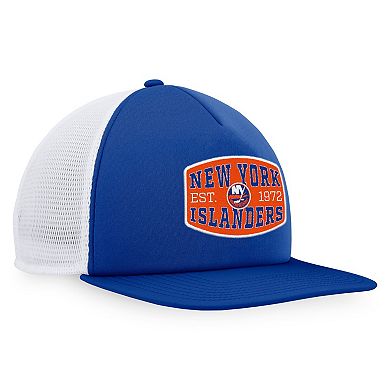Men's Fanatics Branded Royal/White New York Islanders Foam Front Patch Trucker Snapback Hat