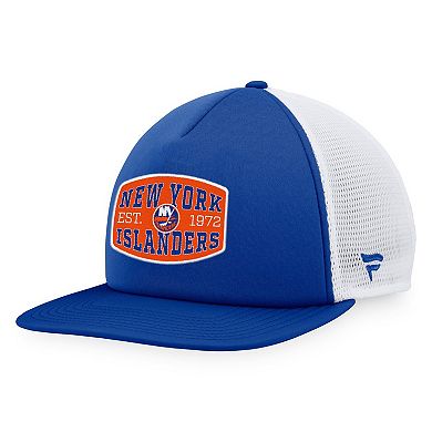 Men's Fanatics Branded Royal/White New York Islanders Foam Front Patch Trucker Snapback Hat
