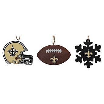 The Memory Company New Orleans Saints Three-Pack Helmet, Football & Snowflake Ornament Set