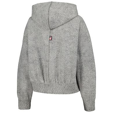 Women's Nike Gray Team USA Media Day Oversized Cropped Hoodie Performance Full-Zip Jacket