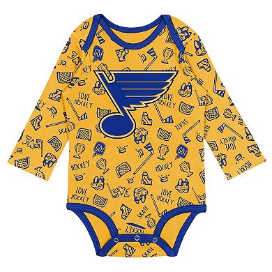 Infant Gold St. Louis Blues Dynamic Defender Long Sleeve Bodysuit