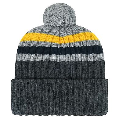 Men's '47 Gray Nashville Predators Stack Patch Cuffed Knit Hat with Pom