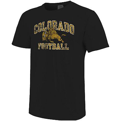 Men's Black Colorado Buffaloes Football Arch Over Mascot Comfort Colors T-Shirt