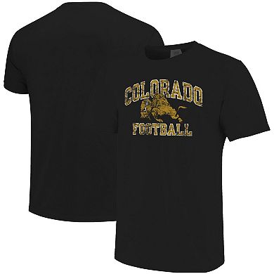 Men's Black Colorado Buffaloes Football Arch Over Mascot Comfort Colors T-Shirt