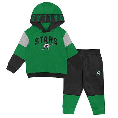 Toddler Kelly Green/Black Dallas Stars Big Skate Fleece Pullover Hoodie and Sweatpants Set