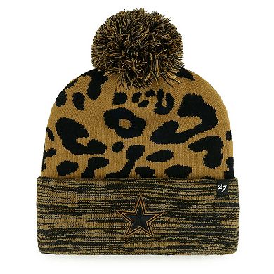 Women's '47 Tan Dallas Cowboys Rosette Cuffed Knit Hat with Pom
