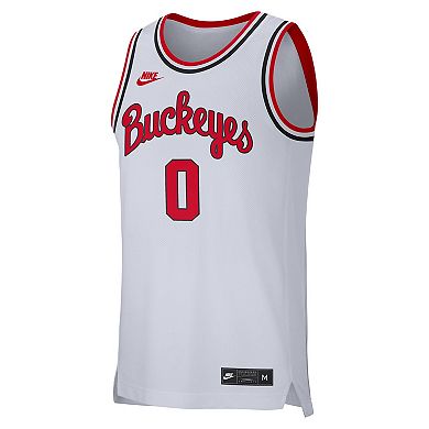 Men's Nike #00 White Ohio State Buckeyes Retro Replica Basketball Jersey