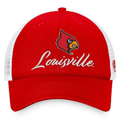 Women's Top of the World Red/White Louisville Cardinals Charm Trucker Adjustable Hat
