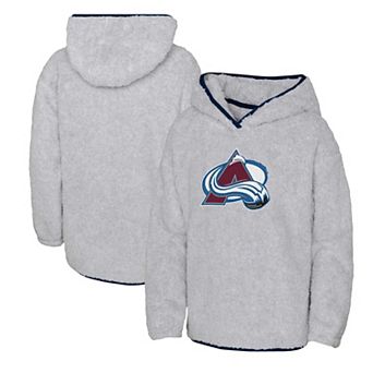Girls Youth Heather Gray Colorado Avalanche Ultimate Teddy Fleece Pullover Hoodie