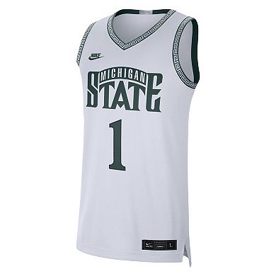 Men's Jordan Brand #1 White Michigan State Spartans Limited Authentic Jersey
