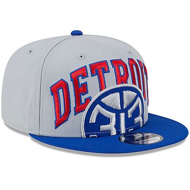 Men's New Era Gray/Blue Detroit Pistons Tip-Off Two-Tone 9FIFTY Snapback Hat