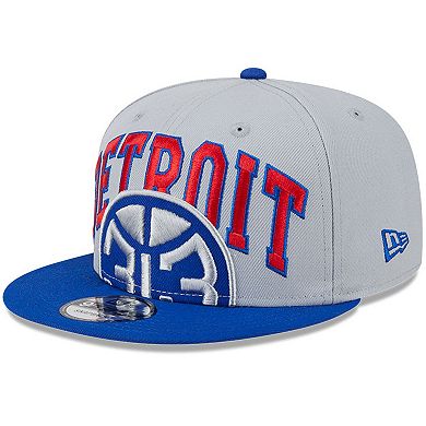Men's New Era Gray/Blue Detroit Pistons Tip-Off Two-Tone 9FIFTY Snapback Hat