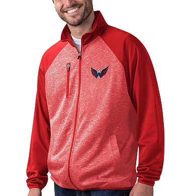Men's G-III Sports by Carl Banks Red Washington Capitals RunnersÂ Raglan Full-Zip Track Jacket
