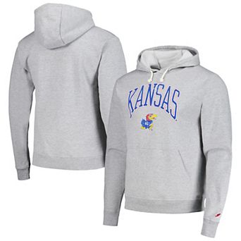 Men's League Collegiate Wear Heather Gray Kansas Jayhawks Tall Arch Essential Pullover Hoodie