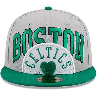Men's New Era Gray/Kelly Green Boston Celtics Tip-Off Two-Tone 59FIFTY Fitted Hat