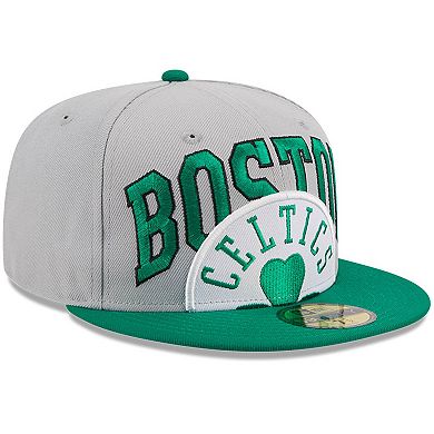 Men's New Era Gray/Kelly Green Boston Celtics Tip-Off Two-Tone 59FIFTY Fitted Hat