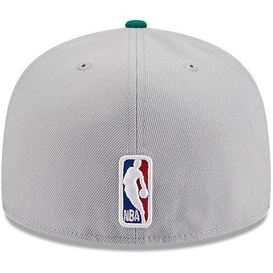 Men's New Era Gray/Kelly Green Boston Celtics Tip-Off Two-Tone 59FIFTY Fitted Hat