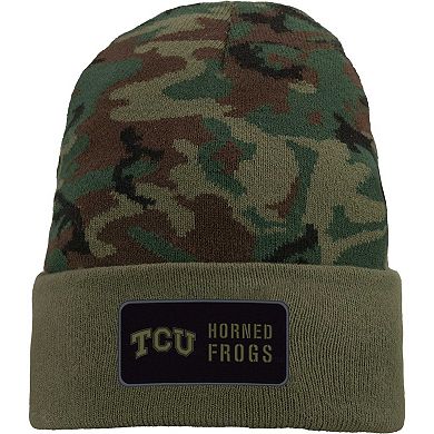 Men's Nike Camo TCU Horned Frogs Military Pack Cuffed Knit Hat