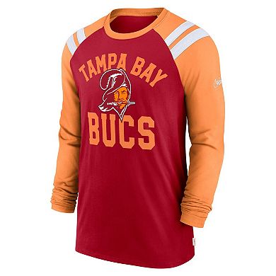 Men's Nike Red/Orange Tampa Bay Buccaneers Classic Arc Raglan Tri-Blend Long Sleeve T-Shirt