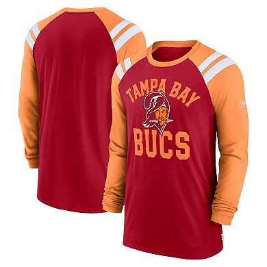 Men's Nike Red/Orange Tampa Bay Buccaneers Classic Arc Raglan Tri-Blend Long Sleeve T-Shirt