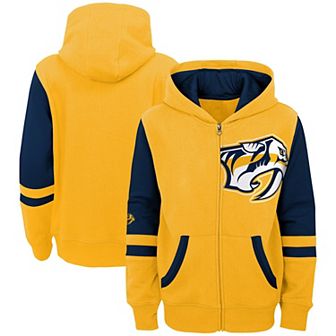 Preschool Outerstuff Gold Nashville Predators Face Off Full Zip Hoodie
