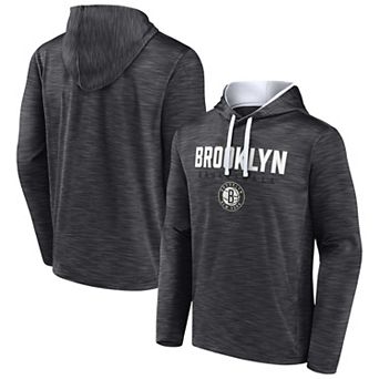 Men's Fanatics Branded Heather Charcoal Brooklyn Nets Fast Break Pullover Hoodie
