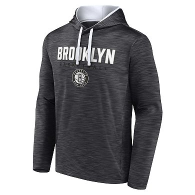 Men's Fanatics Branded Heather Charcoal Brooklyn Nets Fast Break Pullover Hoodie